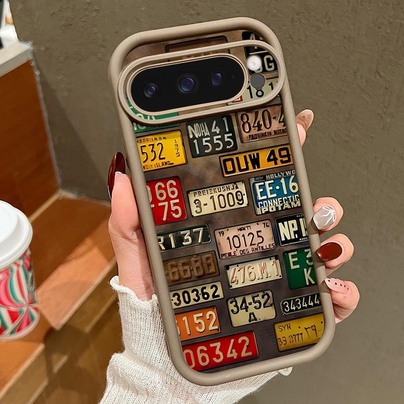 Ретро номерной знак TPU чехол для Google Pixel 10 8 7 Pro Pixel 10 9 Pro XL Ударопрочный силиконовый чехол для Google Pixel 9A 7A 8A