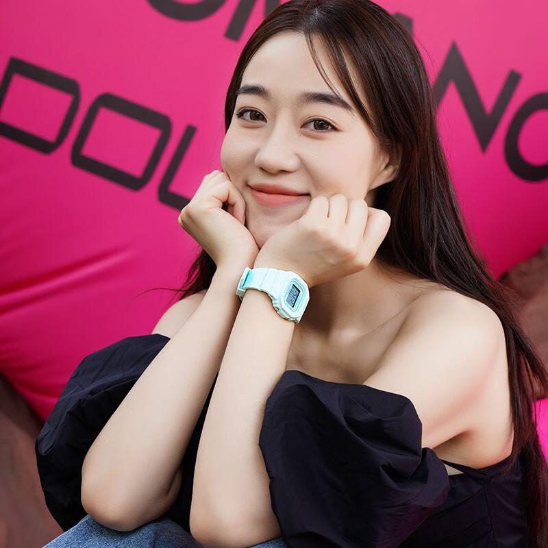 Casio Серия BABY-G классические маленькие квадратные контрастные по цвету «мороженое» ЖК-дисплей кварцевый механизм полимерный ремешок японские и корейские часы BGD-560CR-2PR