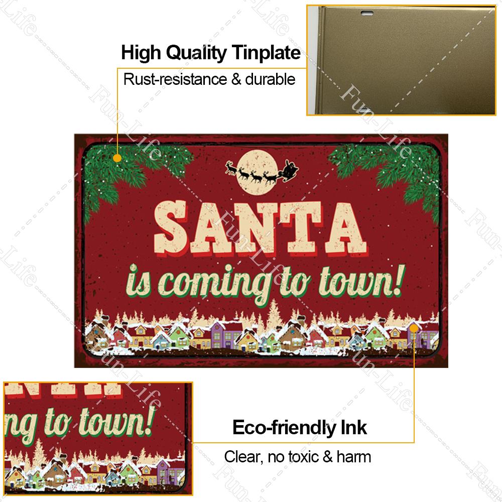 Рождественские металлические вывески, винтажный постер, жестяная вывеска, тарелка Санта-Клауса, ретро-налет, кафе-бар, паб, домашний декор, рождественская елка, подарок