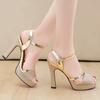 Luxury Women's Pumps Peep Toe Sexy Women Sandals High Quality Fish Mouth Shoes 11.5CM High Heels Shoes Women