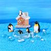13 Pcs Mini Arctic Animals Figurines Set Miniature Penguin Ice Mountain Model for Micro Landscape Winter Fairy Garden Indoor Outdoor Accessories