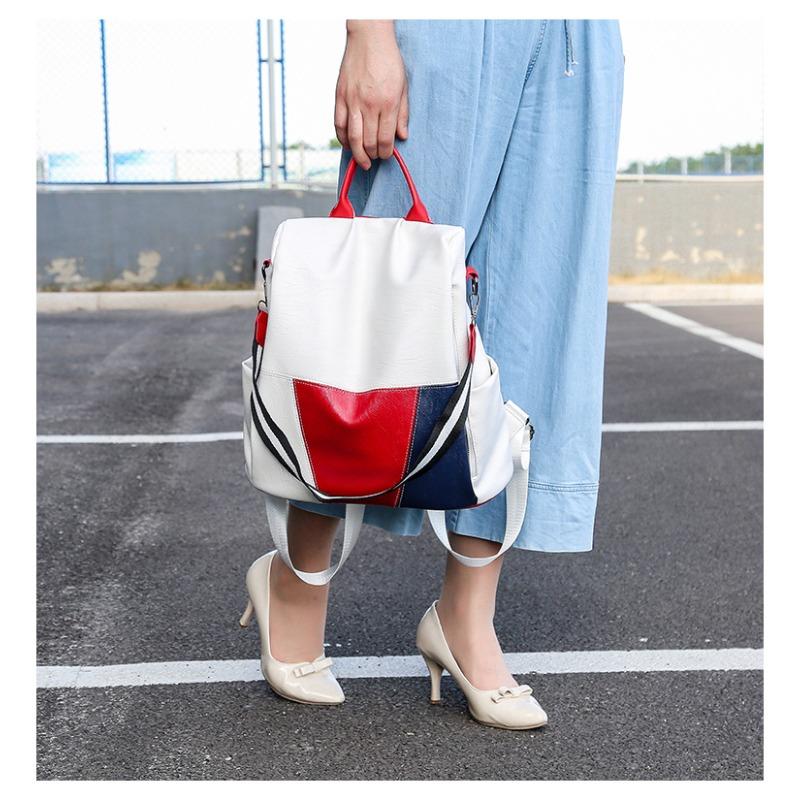 Модный рюкзак женский рюкзак для отдыха большой емкости дорожная студенческая сумка лоскутная цветная женская сумка