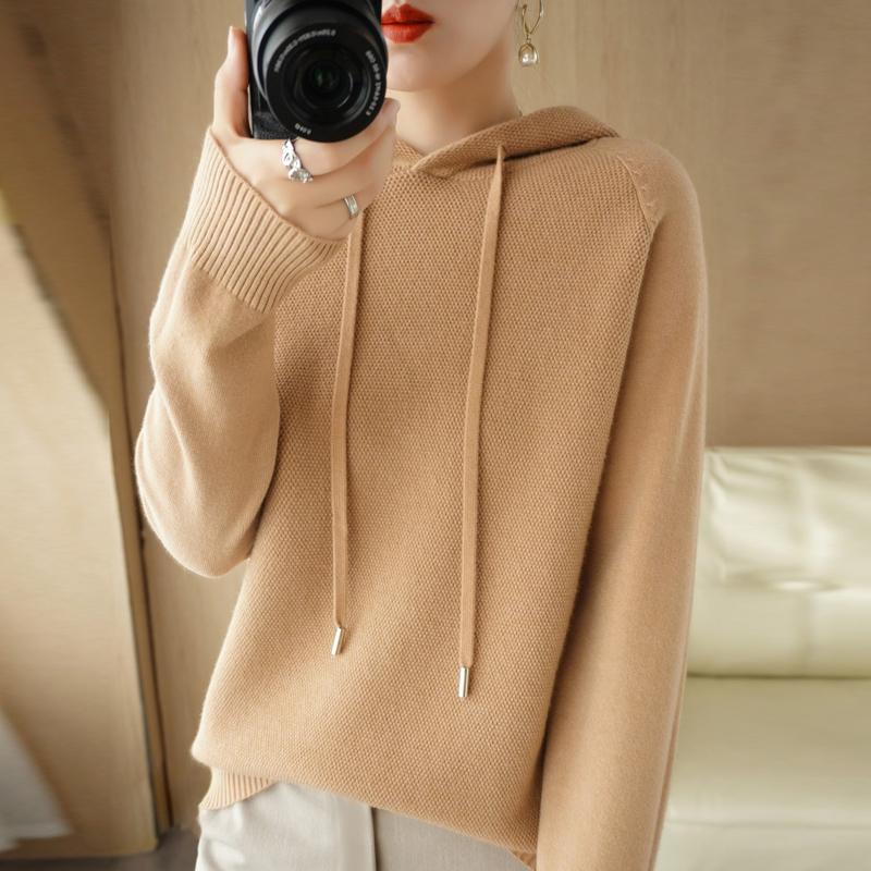 Women Knitted Hoodie Sweater MODERN NEW SAGA Winter Knitted Pullover Sweatshirt Autumn Soft Warm Wool Sweaters Female Jumper Knit Top