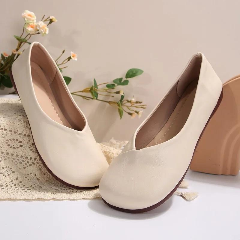 Модные повседневные балетки женская обувь 2024 больших размеров слипоны женские балетки для повседневной носки женская обувь с круглым носком на мягкой подошве для улицы женские zapatos