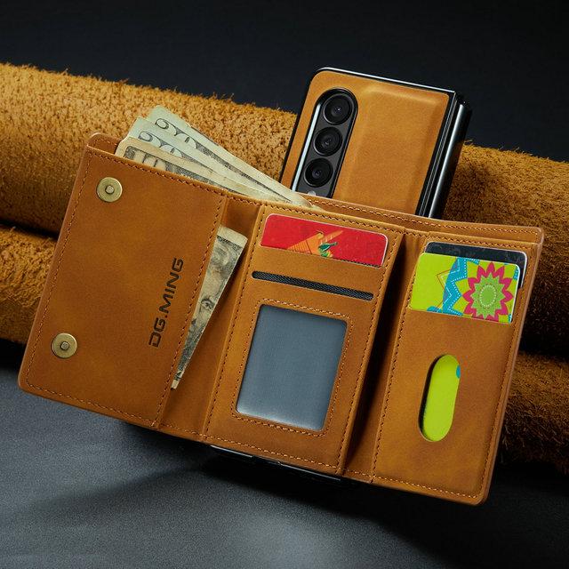 Модный роскошный кожаный чехол для мобильного телефона Samsung Galaxy Z Fold 4 5g Fold4 Fold3 Fold с 3 карманами для карт, функциональные чехлы-кошельки