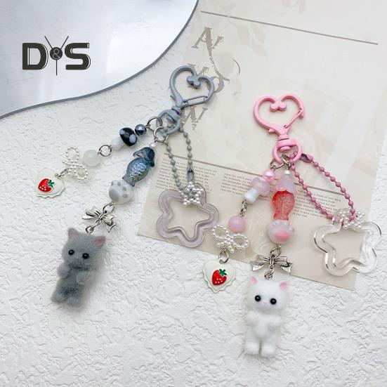 Брелок мультфильм плюшевый кот цветок рыба бант декор сумка на плечо школьная сумка украшение подвеска на день рождения подарок на день святого валентина