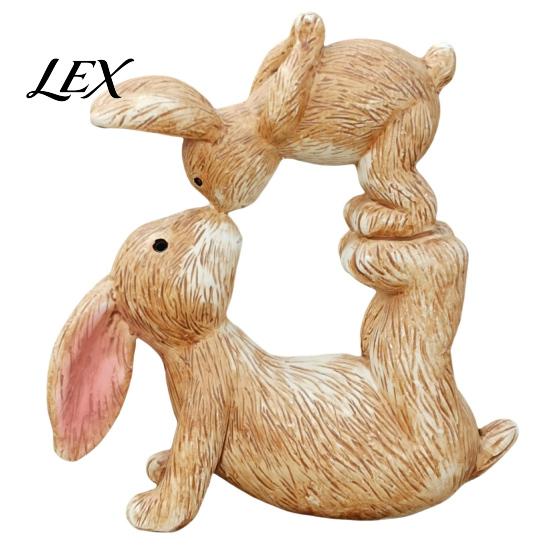 Romantic Gift for Couples Kissing Bunny Figurine, Resin Statue Home And Garden Decor, Cute Couple Rabbit Ornaments Sculpture Living Room Desk