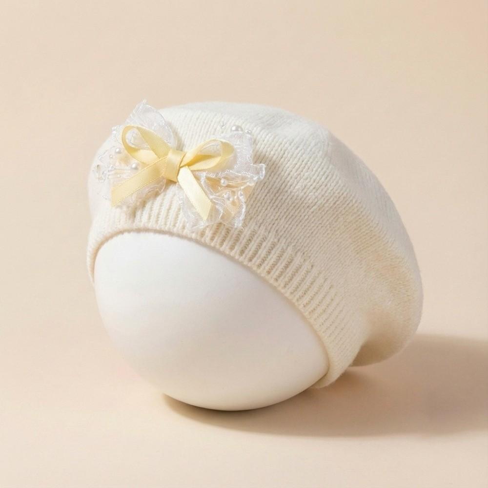 Red Color Chirldren's Knit Cap Soft Fabric Toddler Winter Hat New Kid Headwear  For Toddler Girls