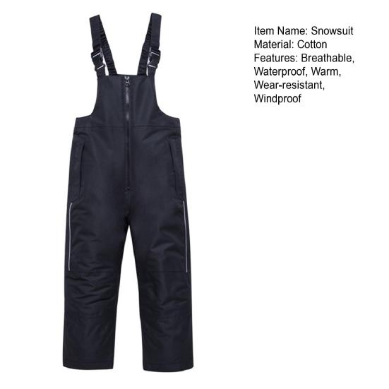 Детские комбинезоны для снега, лыжные штаны с регулируемыми ремнями, утепленные водонепроницаемые зимние комбинезоны, ветрозащитные комбинезоны для зимних видов спорта