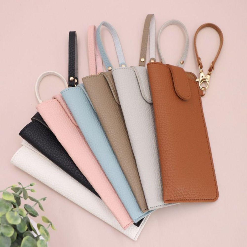 With Lanyard Glasses Storage Bag Leather Rope Sunglasses Eyeglass Bag  Outdoor