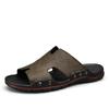Cowhide Mens Sandals Classic Summer Men Slippers Soft Black Khaki Slippers Genuine Leather Slippers Lightweight Slides for Men