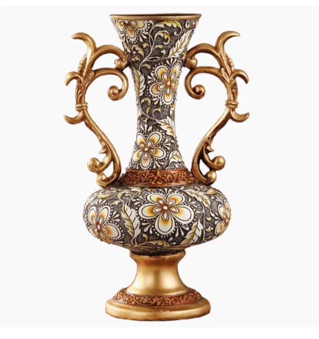 Европейская ретро смоляная ваза, украшение, декор для дома, гостиной, стола, искусственный цветочный горшок, орнаменты, поделки, магазин, отель, клуб, украшения