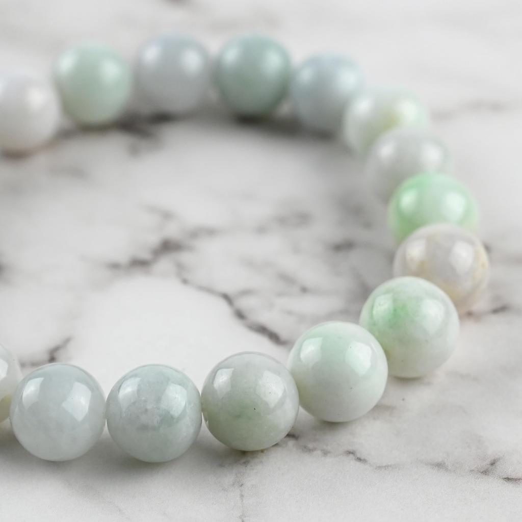 Eigado Настоящий жадеит Натуральный жадеит Май 10 мм Внутренний 17 см Браслет, Камень, Камень рождения, Бусины, Диаметр ок.