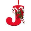Красный цвет 26 букв подвесные украшения со шнурком и рождественскими цветочными подвесками Рождественская елка капля украшение праздничная вечеринка новый