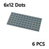 6 шт. 6x12 точек Тонкая базовая пластина Строительные блоки Базовая пластина Создавайте Классические MOC Кирпичи Строительные детали Совместимые с 3028 Игрушки