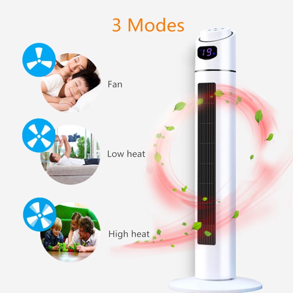 2000W 220V 3 Mode Digital Tower Heater Oscillating Space Heater Timer with Remote Control