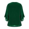 Women's Fashionable Solid Color Round Neck Seven Quarter Sleeved Shirt Loose Casual  Top