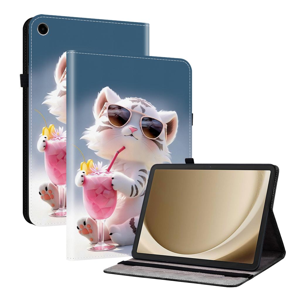 Кожаный чехол для Samsung Galaxy Tab A11+ с принтом, подставка, чехол для планшета с отделениями для карт