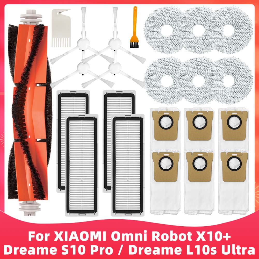 Подходит для ( Xiaomi Mijia Omni Robot X10+ / Dreame S10 Pro / Dreame L10s Ultra SE ) Щетка Фильтр Швабра Пылесборник Аксессуар