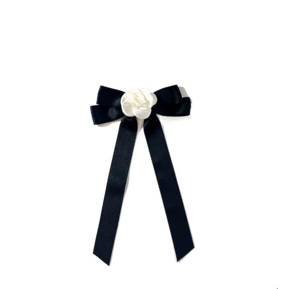 Pearl Black Ribbon Pin White Funerals Memorial Pin Fashion Mourning Badge Brooch Occupation