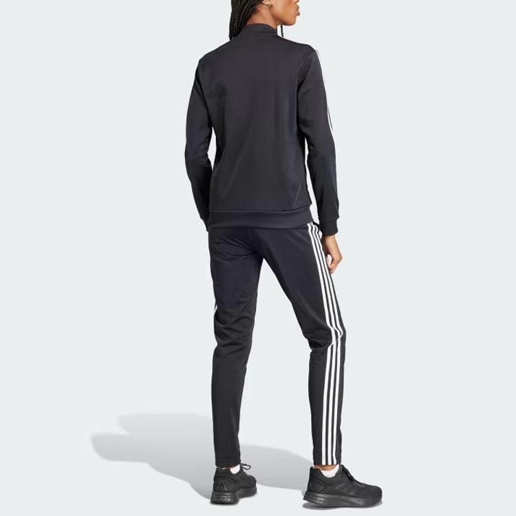 adidas Комплект женского спортивного костюма Essentials 3-Stripes Colorblock с длинным рукавом (куртка и брюки) Черный IJ8781