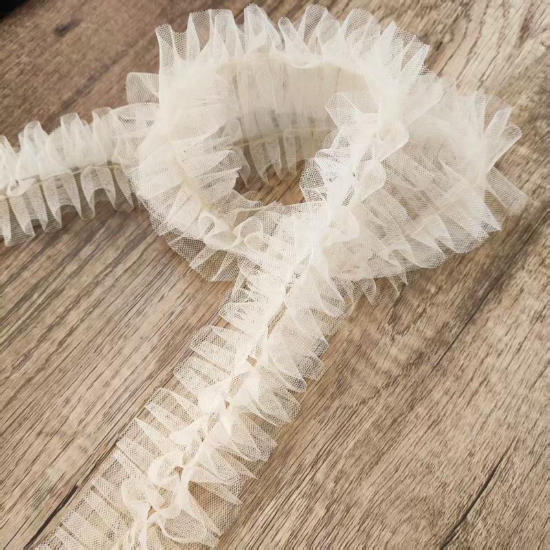 3D Плиссированное Сетчатое Кружево для DIY Женской Одежды: Платье для куклы, Шарф, Шляпа, Декорация-Зонтик – Доступны разные цвета.