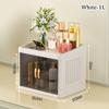Foldable Cosmetics Storage Boxes Double Door Acrylic Skincare Organizer Case Household Multi Layer Stationery Organize Shelves