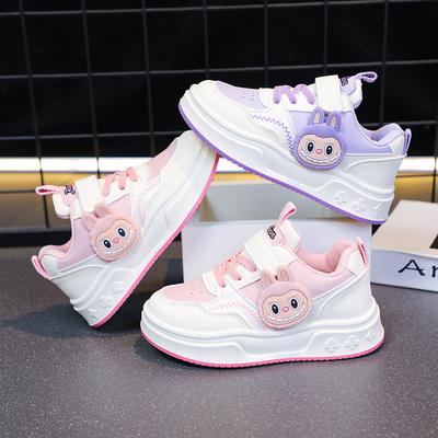 Детская спортивная обувь Обувь для скейтборда для девочек 2025 новая весенне-осенняя мягкая подошва мультяшные маленькие белые туфли нескользящие дышащие повседневные одноклассники