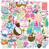 50Pcs/Set Coconut Girl Sticker Summer Beach Vacation Self-adhesive Waterproof PVC DIY Phone Cover Cup Luggage Skateboard Laptop Scrapbook Graffiti
