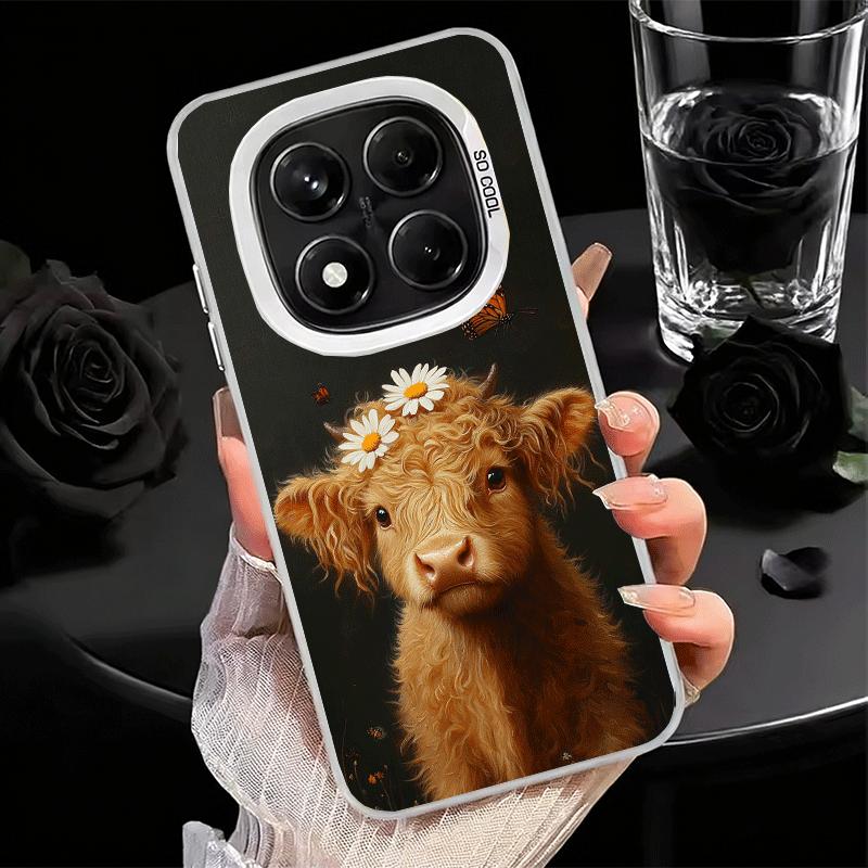 Cute Highland Cow Shockproof Phone Case for Xiaomi Redmi Note 15 14 13 12 Pro Plus 11 11S 11T 5G Cover Anti Fall Fundas
