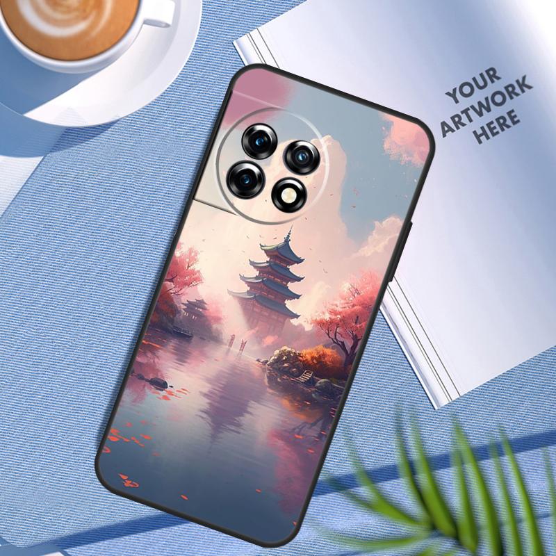 Японское искусство Храм Сакура Чехол для OnePlus Nord CE 5 3 4 Lite N20 N30 OnePlus 15 13 12 11 8 9 10 Pro 10T 13R 13T Чехол