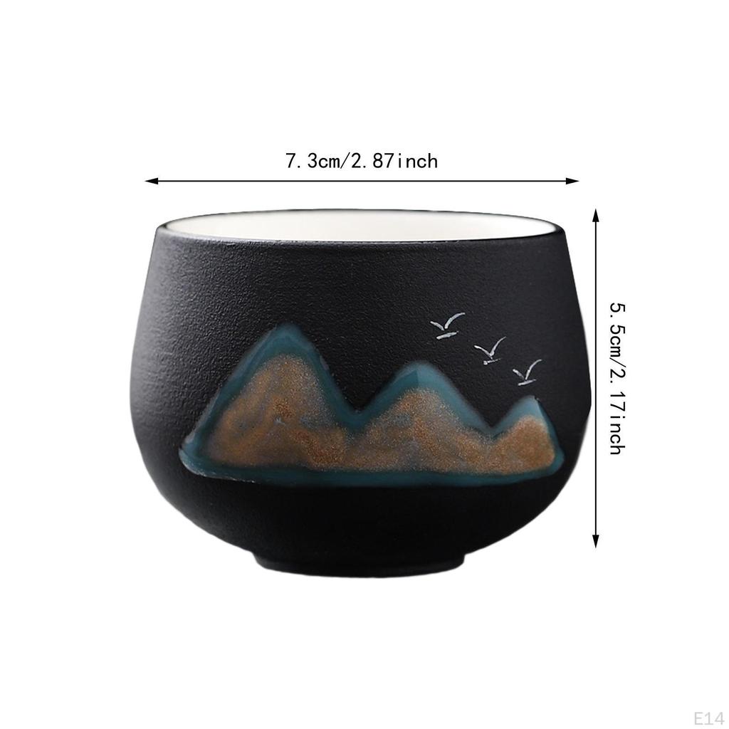 Ceramic Cup Coffee Cup,Handcrafted Classic Yerba Mate Teacup,Porcelian Tea Set for Cappuccino,Latte