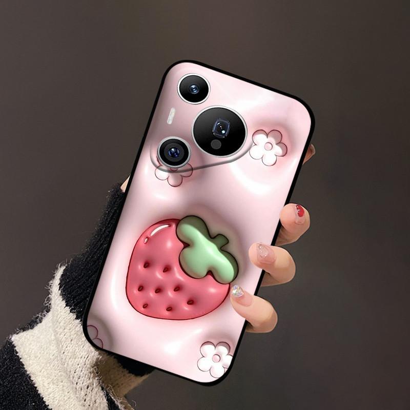 Чехол для Huawei Pura 70 Черный Матовый Милый Мягкий Силиконовый ТПУ Чехлы для Pura70 Pro Pura 70 Pro+ Плюс Ультра Чехол Защитный Fundas
