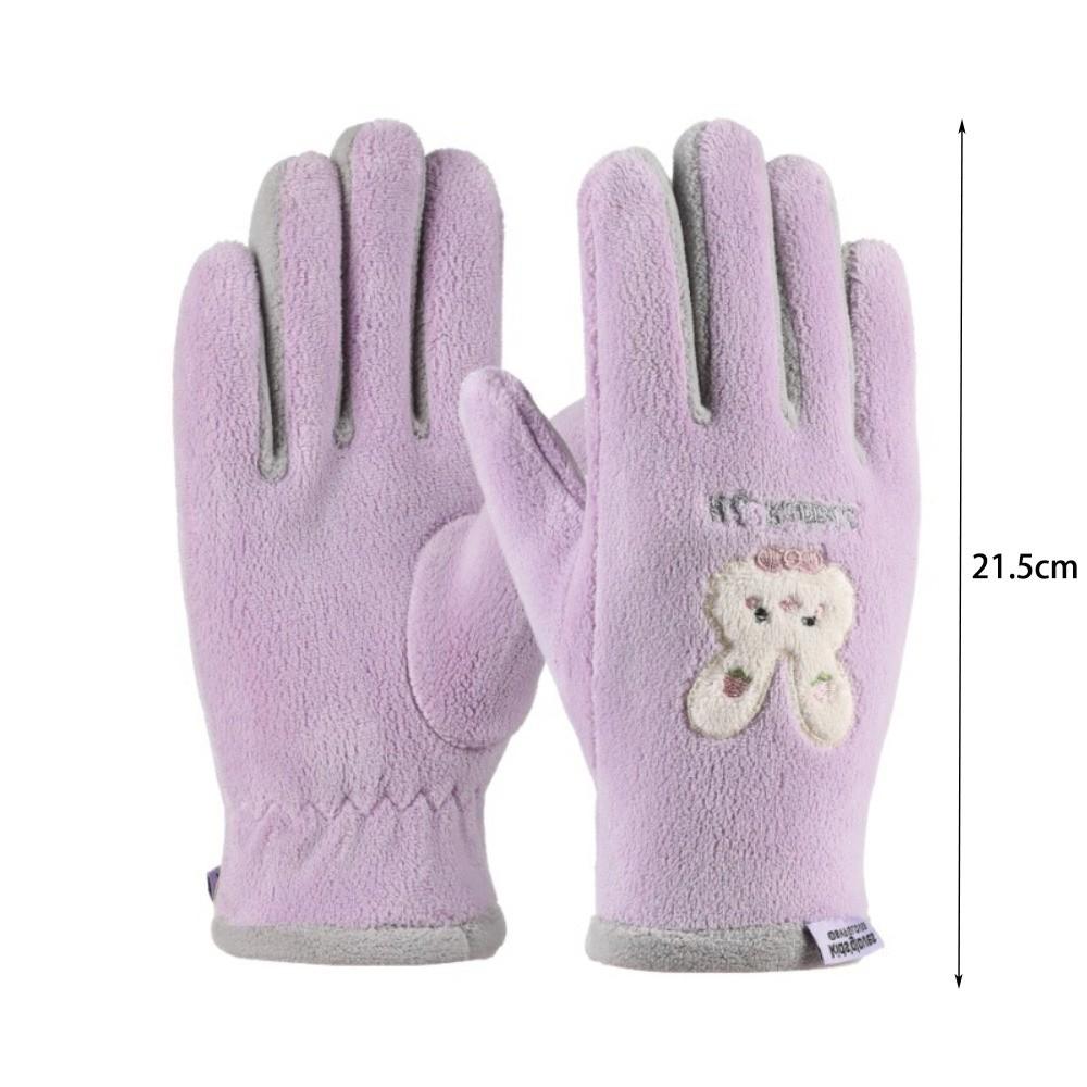 Plush Ski Gloves Polar Fleece Full Finger Gloves New Windproof Coldproof Gloves Autumn and Winter