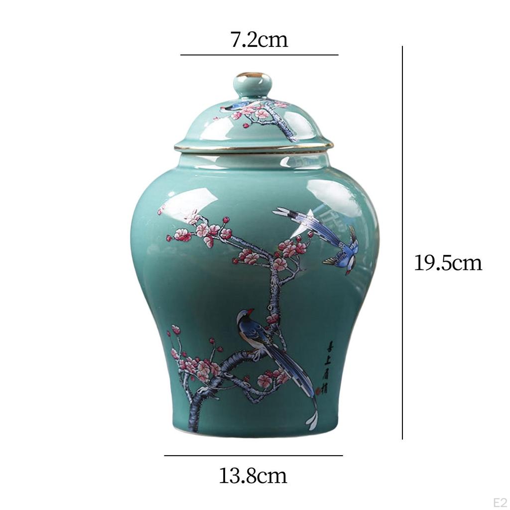 Керамическая банка для имбиря в древнем китайском стиле, настольная глазурованная ваза для цветов с герметичной крышкой, ремесленная работа