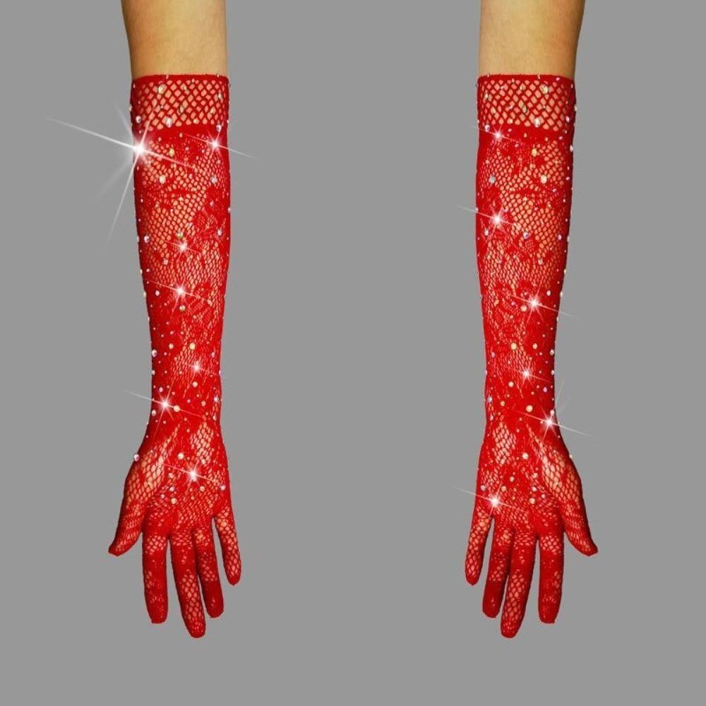 Сетчатые длинные митенки для вечеринки, перчатки для выступления, новые сетчатые перчатки, подарок