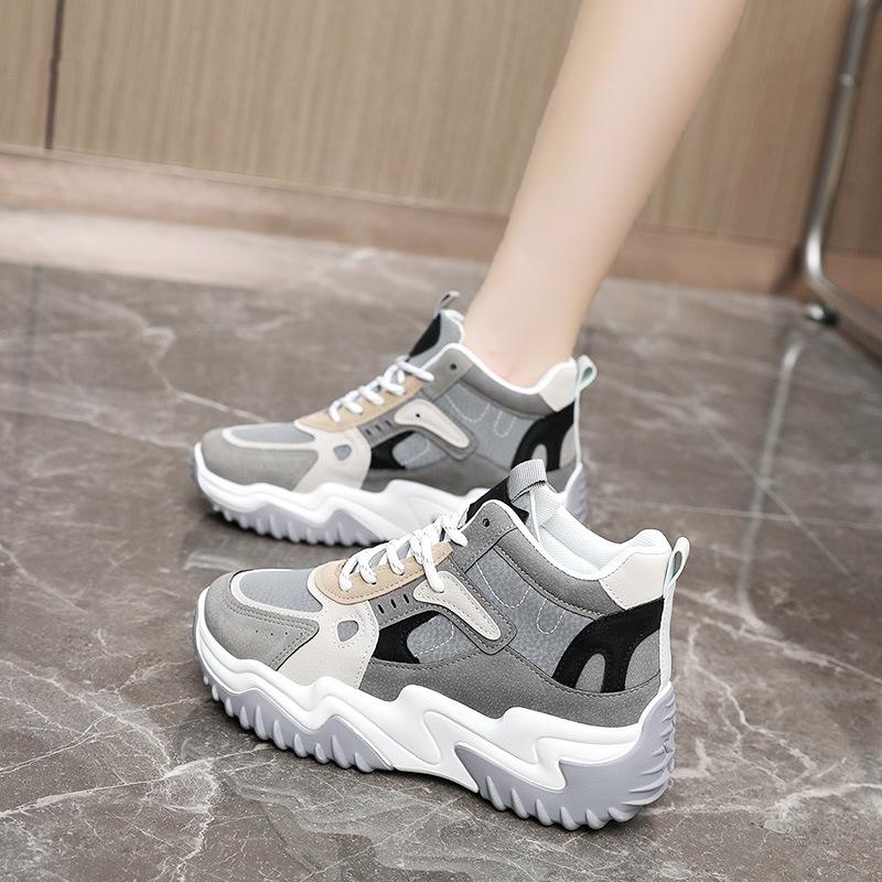 The New Color Blocking Women's Shoes Thick Sole Casual Sneakers Platform Sneakers  All-match Women Shoes Zapatos De Mujer