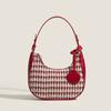 Texture Thousand-bird Lattice Armpit Bag Female Braided Wedding Bag All Match Handbag Fashion Dumpling Bag