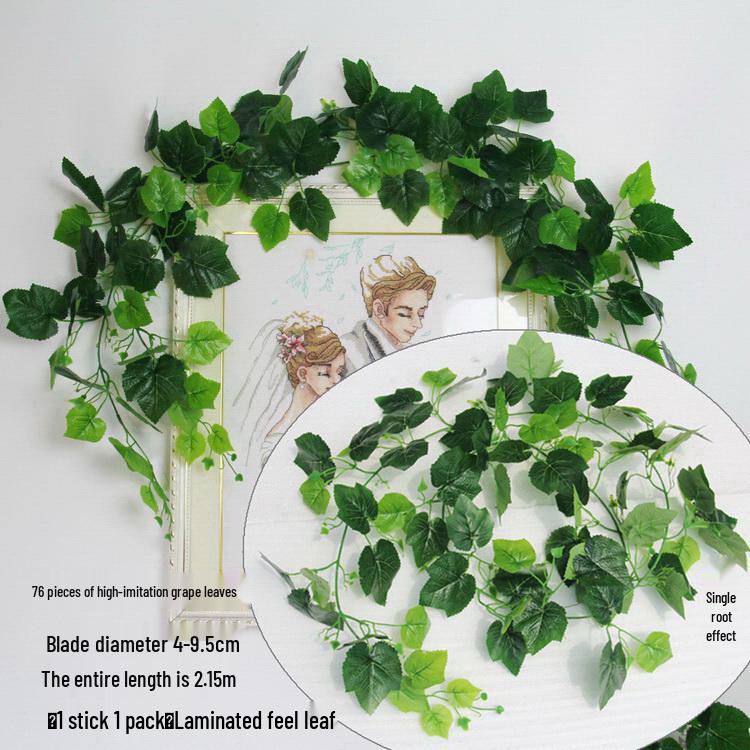 Большая декоративная виноградная лоза с листьями - Искусственная гирлянда с фруктами для стены, потолка или трубы с зелеными листьями деревьев