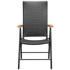 5 Piece Outdoor Dining Set in Black and Brown