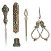 5pcs Embroidery Scissors Kit Alloy Vintage Sewing Kit with Thimble Threader Needle Case Punch