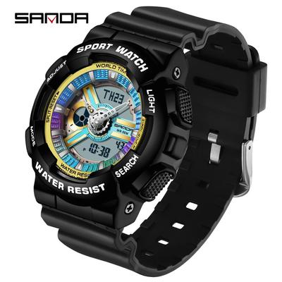 SANDA новая пара 9004/3137 Fantasy красочные мужские и женские часы модные трендовые часы с двойным дисплеем уличные часы с ночным светом