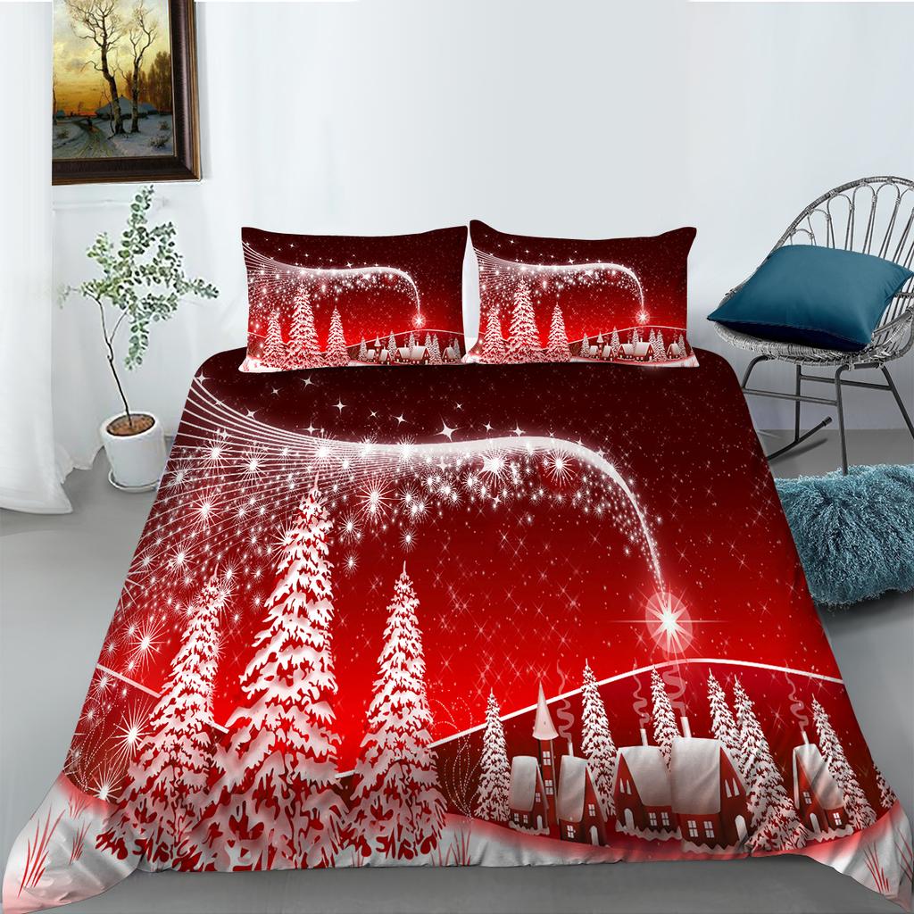 Christmas Bedding Set Christmas Luxury Duvet and Pillow Case 2 Pieces/3 Pieces AU240 * 270 Extra Large Home Bedding Set