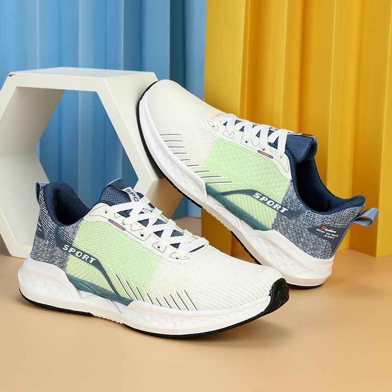 Мужские универсальные повседневные кроссовки для бега, новые сетчатые дышащие плоские легкие кроссовки