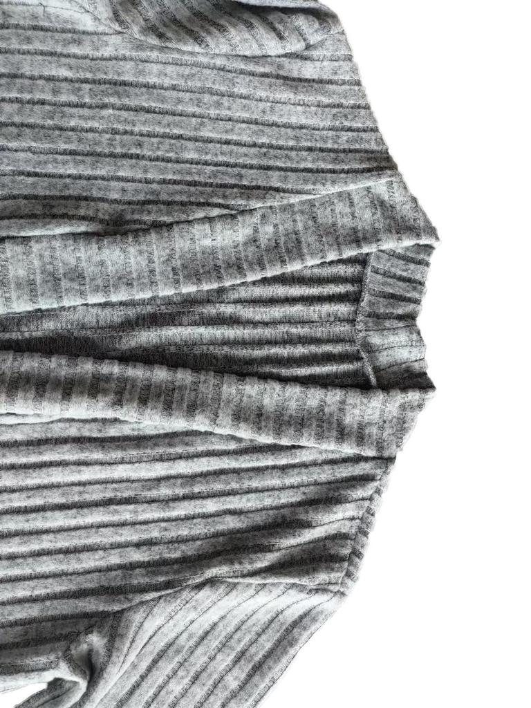 European & American Autumn/Winter Ribbed Brushed Long Sleeve Cardigan
