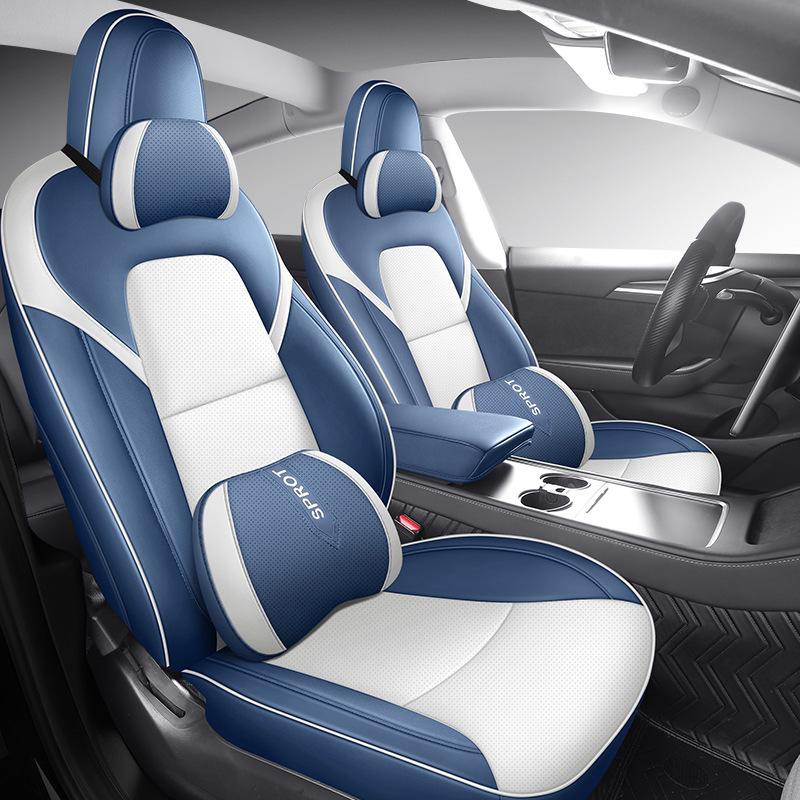 Индивидуальный кожаный чехол на сиденье для Tesla Model 3 2019-2022 годов - Полное покрытие, Индивидуальный крой