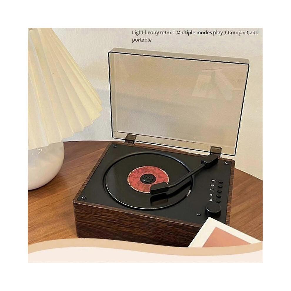 (Wood Grain White) Retro CD Player Rechargeable Support CD BT USB 3.5mm AUX Portable CD Player Bluetooth-Compatible 5.0