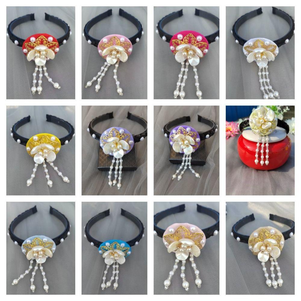 Pearl Hanbok Hairband Tassels Stage Dance Hair Hoop Gift Korean Headband Children