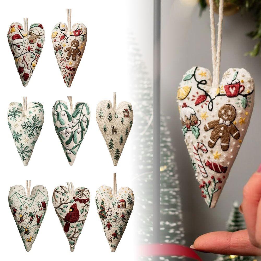 Фестивальное сердце Рождественский набор для вышивания с иглой и нитками Подарки Набор для вышивания крестом «Сердце» Материал для упаковки