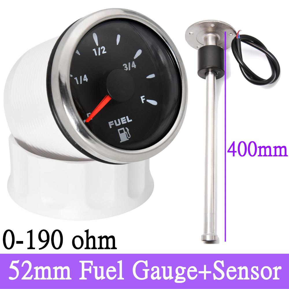 Водонепроницаемый автомобильный датчик уровня топлива 52 мм с 8 цветами подсветки, подходит для 0 ~ 190 Ом, 240-33 Ом, датчик уровня топлива для универсальной лодки, автомобиля, грузовика